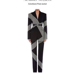 Alexander McQueen Black / White color block pants.